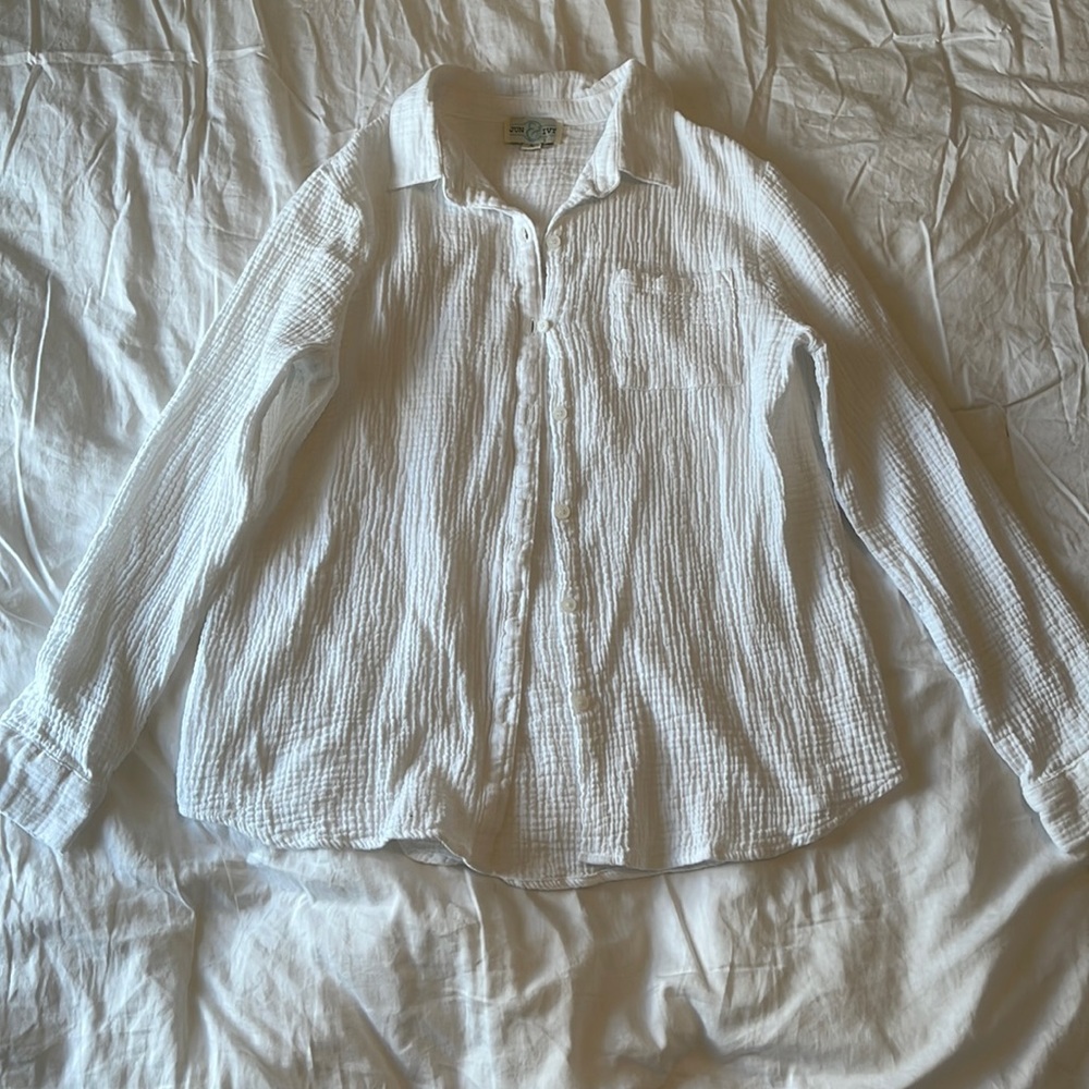 Francesca’s flowy button down shirt
